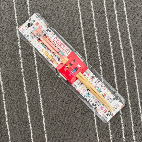 Disney Other - Disney Mickey Mouse Chopsticks Set - Red and Natural